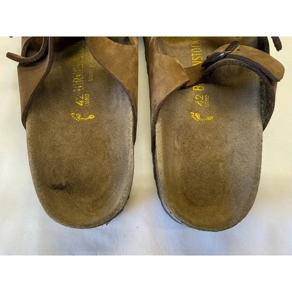 Birkenstock Florida Soft Footbed Nubuck Mocha Sandals Womens 11 Mens 9 Slip On - Picture 7 of 10